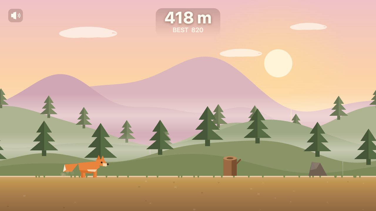 Running through the forest